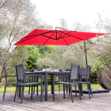 Parasol déporté MOLOKAI carré 2,7x2,7m rouge